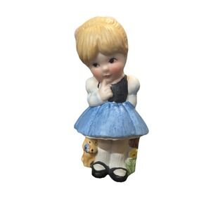 Vintage Single Jasco Taiwan Ceramic Little Girl Puppy Salt OR Pepper Shaker